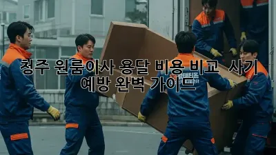 청주 원룸이사 용달 비용 비교 & 사기 예방 완벽 가이드